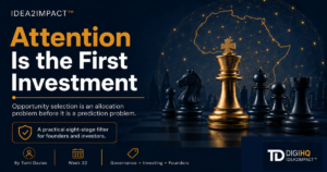 A decision-maker allocating scarce attention among startup signals, using evidence gates to route opportunities toward observation, verification, engagement, referral, deferral, decline or structured POEM assessment.